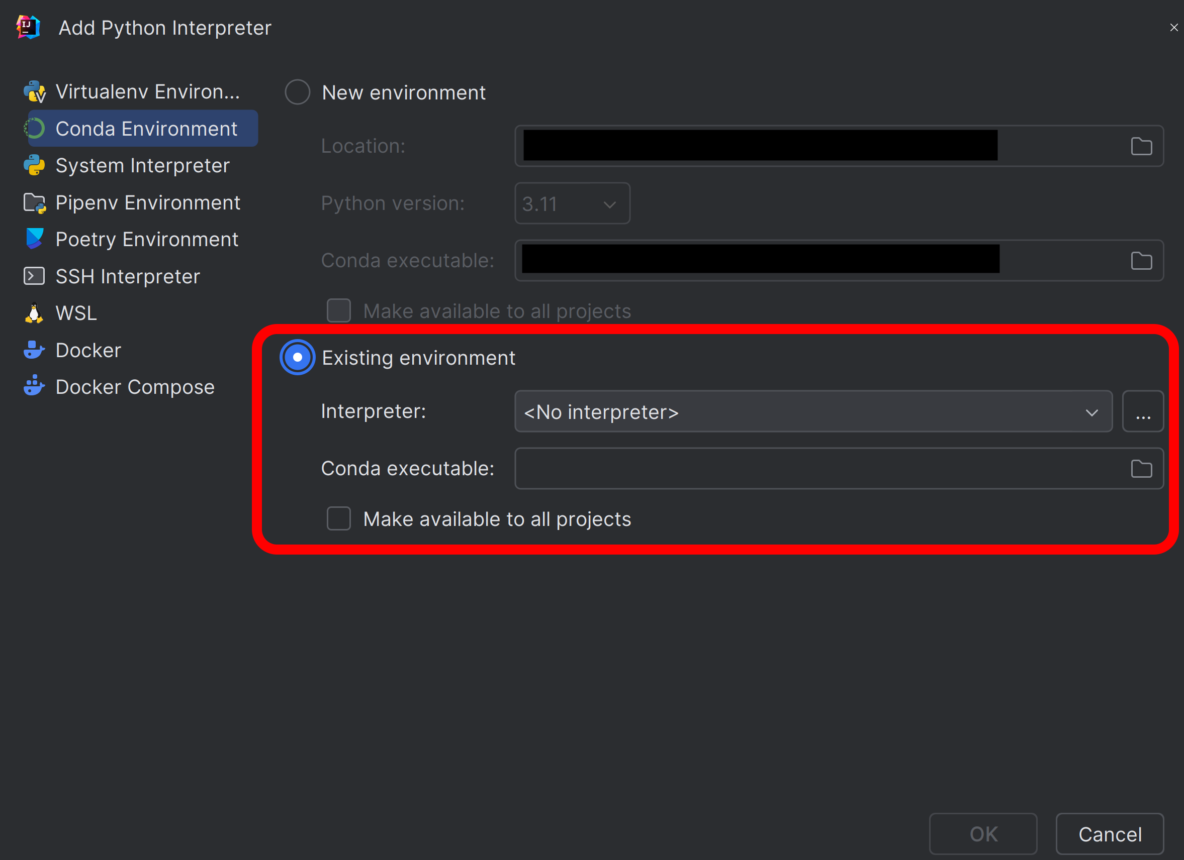 IntelliJ Conda környezet beállítása 2024.1-es verzión