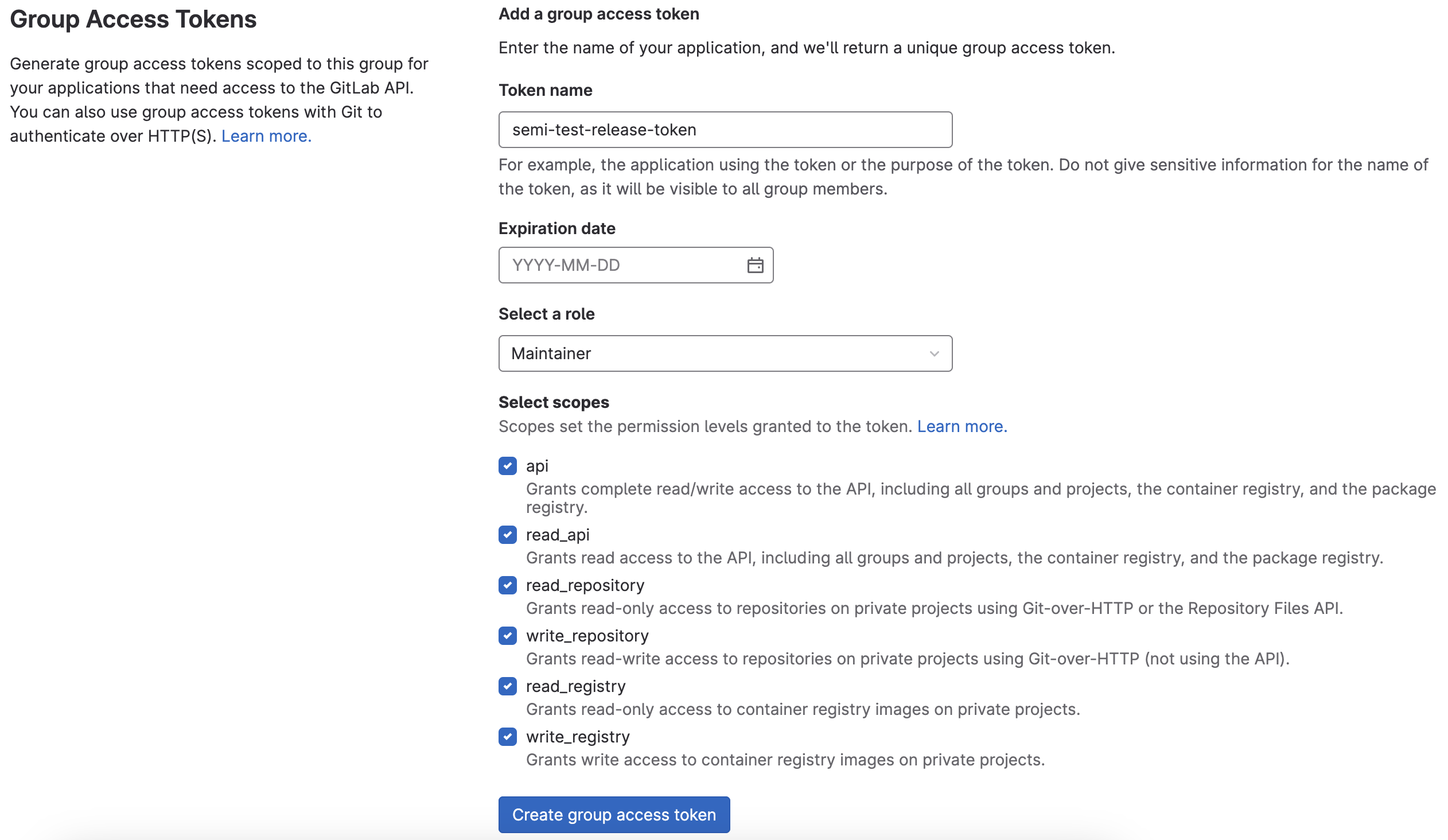 CreateGroupAccessToken