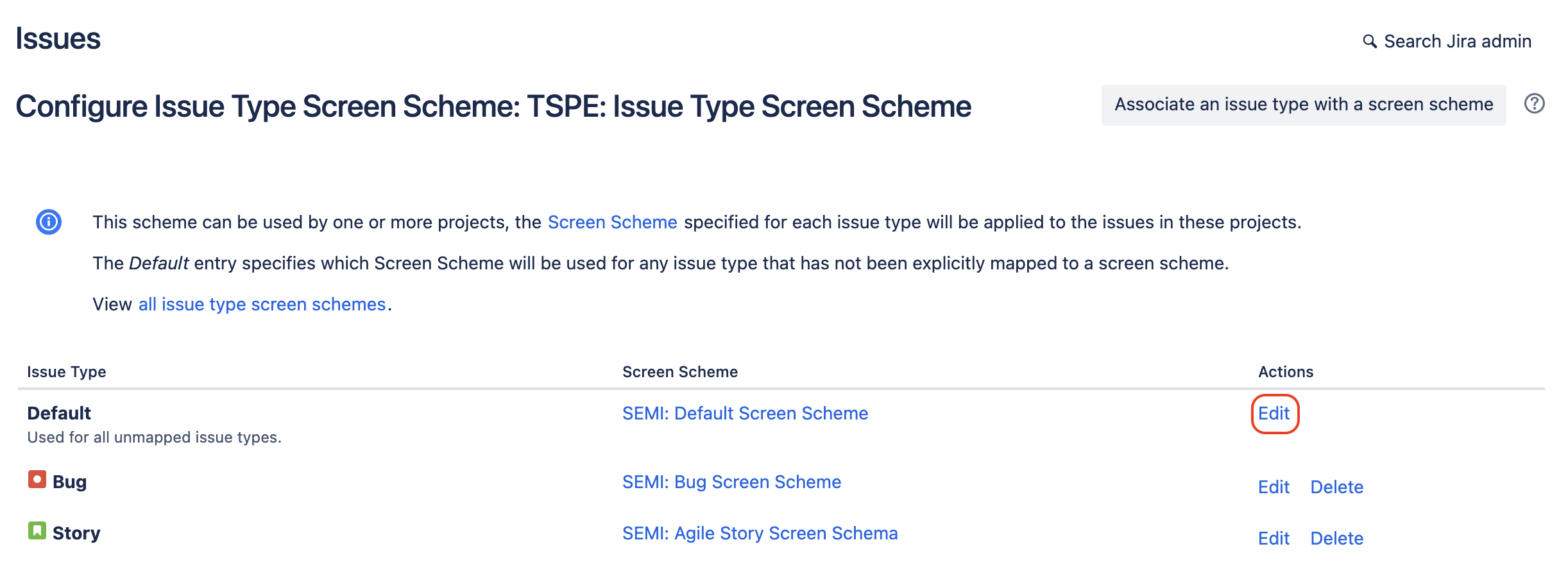 IssueTypeScreenSchemeConfigureScreen