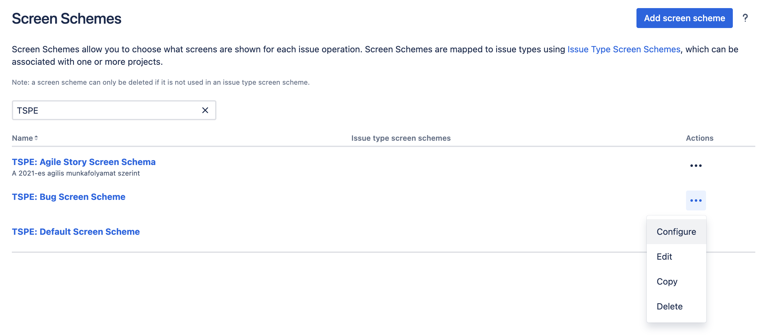 ScreenSchemeConfigure