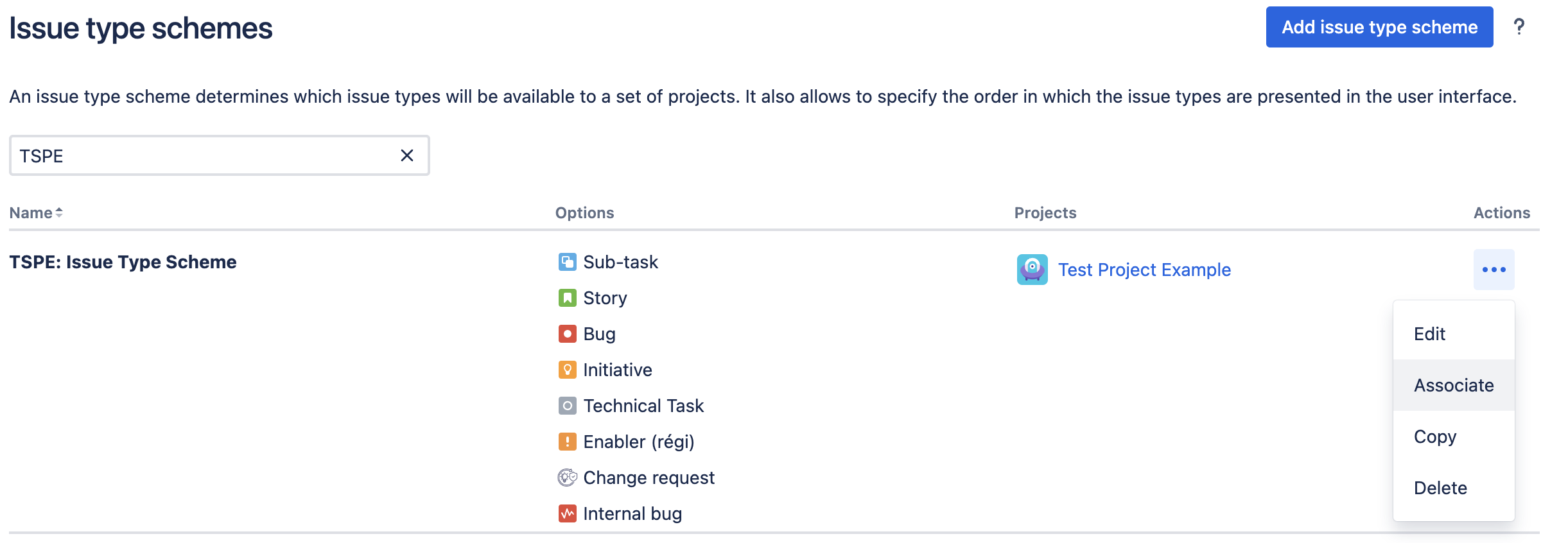 AssociateIssueTypeScheme