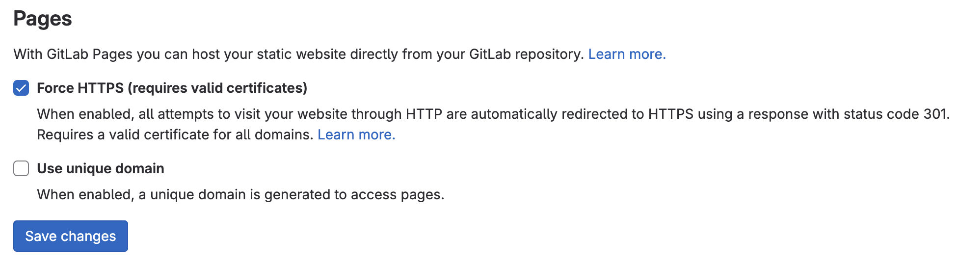GitLabPagesUniqueDomains